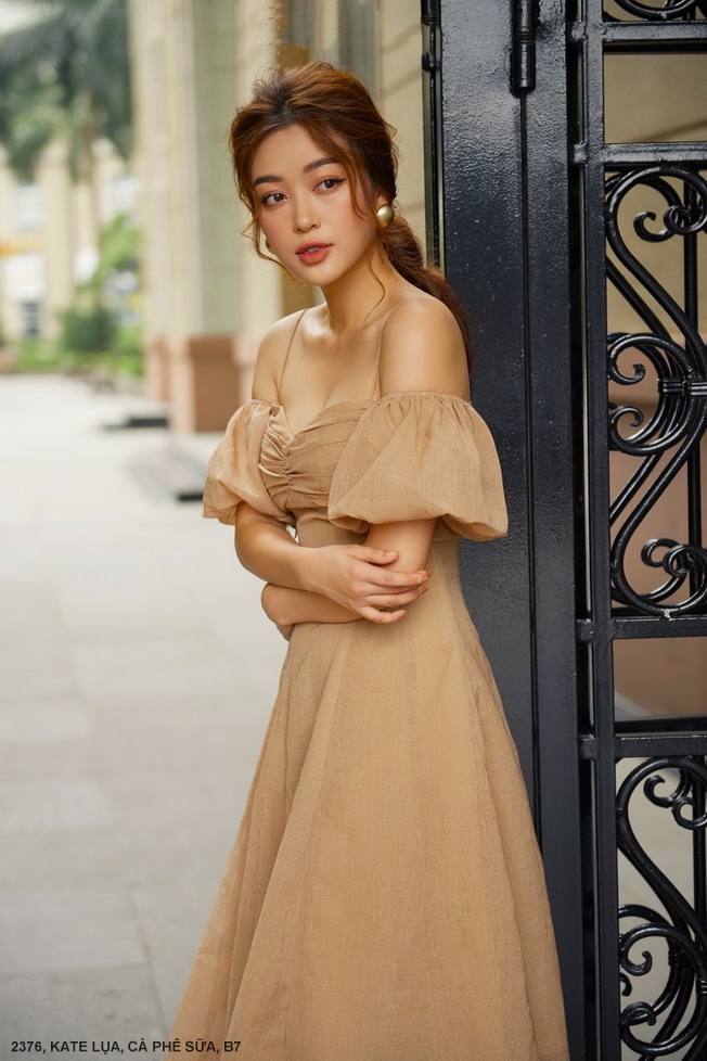 Đầm Xòe 2 Dây Tay Phồng - 2376
